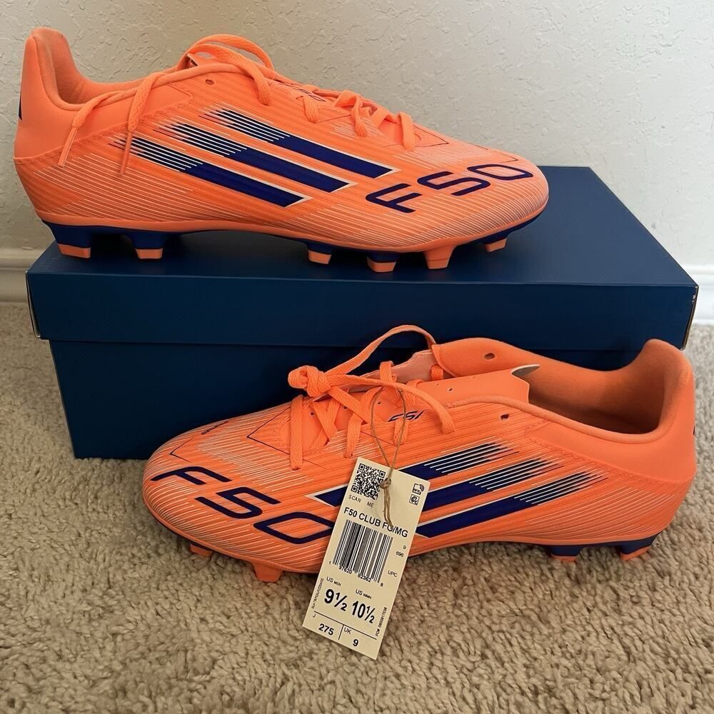 Adidas Unisex-Adult F50 Club FG/MG Beam Orange/Lucid Size 10.5 JI0045 New